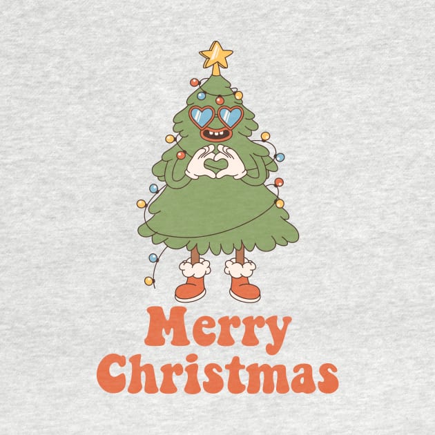 Merry christmas funky groovy christmas tree by Novelty-art